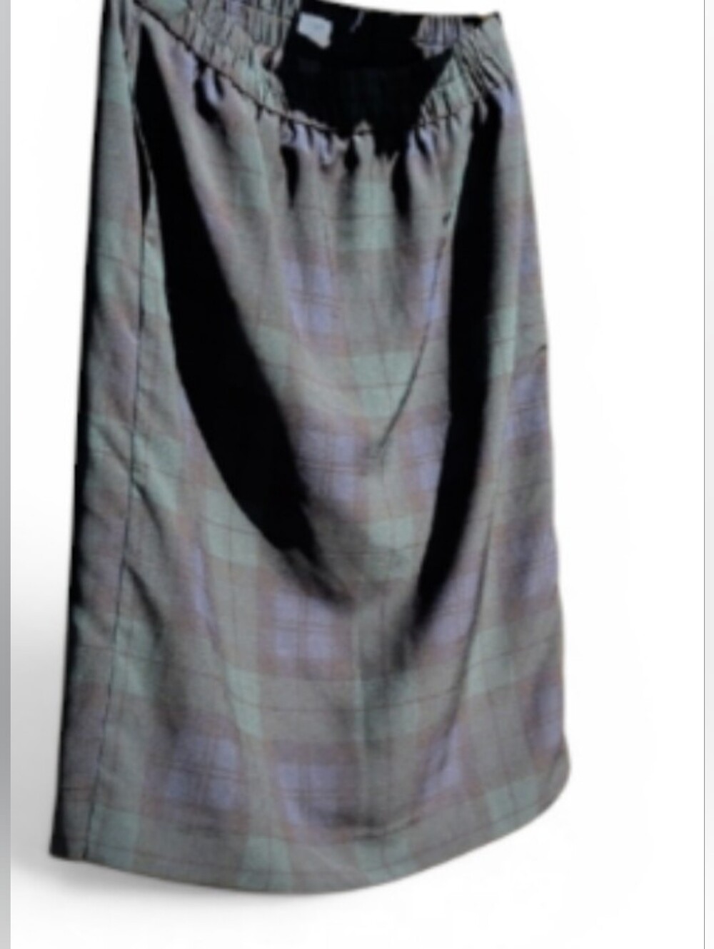J. Crew Green and Navy Plaid Midi Skirt